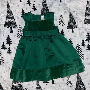Carters Green Velvet holiday Dress 24 Months